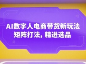 AI数字人电商带货新玩法,矩阵打法,精进选品