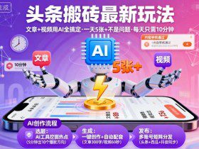 头条搬砖最新玩法,文章+视频用AI全搞定,一天5张+不是问题,每天只需10分钟