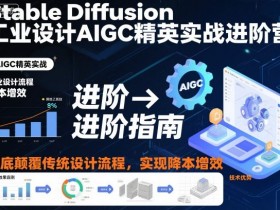 Stable Diffusion工业设计AIGC精英实战进阶营,彻底颠覆传统设计流程,实现降本增效