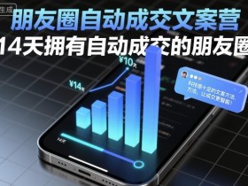 朋友圈自动成交文案营,14天拥有自动成交的朋友圈