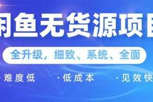 王渣男闲鱼无货源项目2.0：0基础玩转闲鱼价格差&信息差，轻松月入过万元