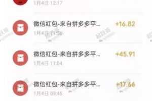 超跃哥拼多多无脑撸钱项目，10个号每日200-400元利润，可批量操作无限撸