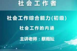 2020初级社会工作者实务精讲班视频教程