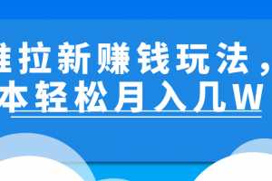 地推拉新赚钱玩法，两个副业小项目！