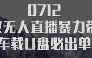 树敌习研社抖音无人直播暴力带货车载U盘必出单，单号单日产出300纯利润