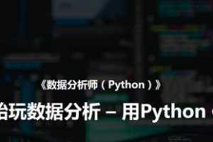 网易微专业 Python数据分析师，从零开始玩数据分析