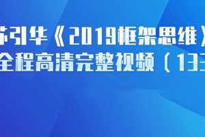 苏引华《2019框架思维》现场讲座高清完整视频(133集)