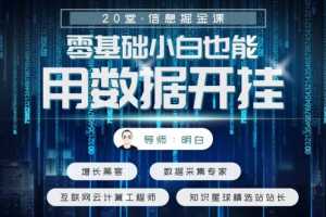 20堂信息掘金课，零基础小白也能用数据开挂，不用编程的爬虫课Web Scraper