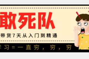 【敢死队】抖音带货7天从入门到精通