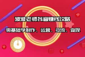 波波老师抖音赚钱攻略：零基础学制作、运营、引流、变现（全套课程）