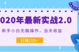 2020年最新实战2.0：新手小白无脑操作，当天收益，日赚200+