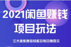 2021闲鱼赚钱项目新玩法，三大体系详细解析让你轻松日赚百元