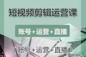 南小北短视频剪辑运营课，零基础学习手机剪辑入门到精通