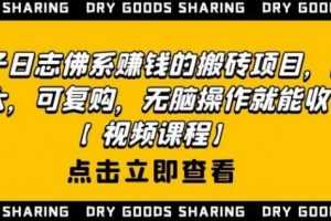 强子日志佛系赚钱的搬砖项目，需求大，可复购，无脑操作就能收钱【视频课程】