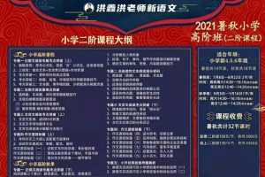 洪鑫洪老师小学语文2021暑秋高阶班（二阶）