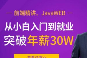 前端精讲、JavaWEB，从小白入门到就业突破年薪30W