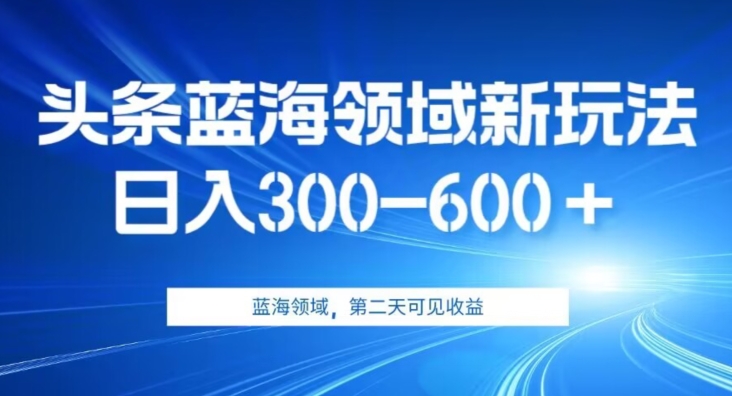 AI头条野路子蓝海领域新玩法2.0，日入300-600＋，附保姆级教程【揭秘】