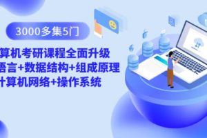 3000多集 5门计算机考研课程全面升级 C语言+数据结构+组成原理+计算机…