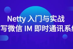 Netty入门与实战：仿写微信 IM 即时通讯系统