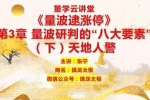 量学云讲堂  张宁基训第29期视频课程正课收评系统课+指标&#…