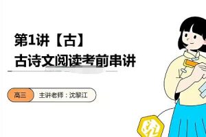 高效备考：沈黎江2023年高考语文点睛班，专业老师一对一辅导