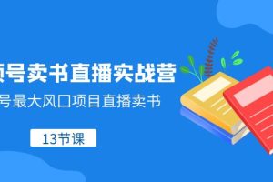 视频号-卖书直播实战营，视频号最大风囗项目直播卖书（13节课）