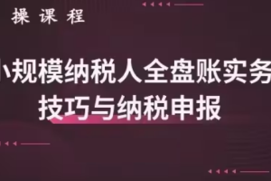 小规模纳税人全盘真帐实操账务处理及纳税申报