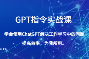 GPT指令实战课，学会使用ChatGPT解决工作学习中的问题，提高效率，为我所用。
