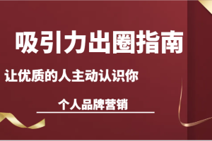 吸引力出圈指南-让优质的人主动认识你-个人品牌营销（13节课）