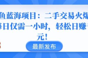 闲鱼蓝海项目：二手交易火爆，每日仅需一小时，轻松日赚千元