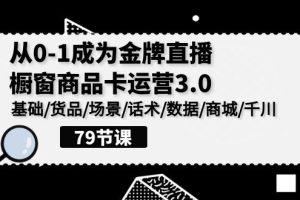 0-1成为金牌直播橱窗商品卡运营3.0，基础/货品/场景/话术/数据/商城/千川