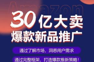 亚马逊·30亿大卖爆款新品推广，可复制、全程案例实操的爆款推新SOP