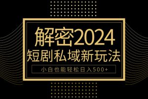 10分钟教会你2024玩转短剧私域变现，小白也能轻松日入500+