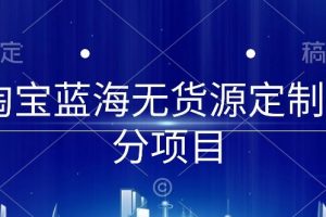 淘宝蓝海无货源定制细分项目，从0到起店实操全流程