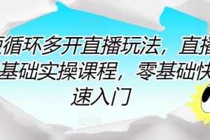 短循环多开直播玩法，直播0基础实操课程，零基础快速入门