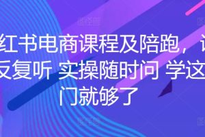 小红书电商课程及陪跑，课程反复听 实操随时问 学这一门就够了