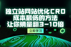 独立站网站优化CRO，成本最低的方法，让你销量翻3-10倍（5节课）