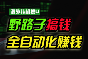 海外挂机撸U新平台，日赚8-15美元，全程无人值守，可批量放大，工作室内部项目！