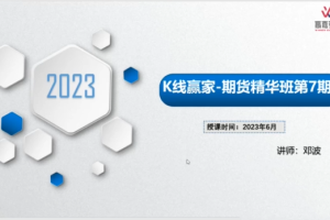 「邓波」2023年6月邓波 三维量化 K线赢家 邓波期货精华班第7期