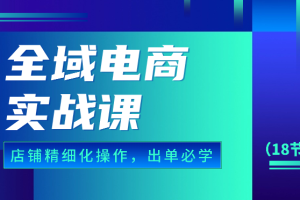 全域电商实战课，个人店铺精细化操作流程，出单必学内容（18节课）