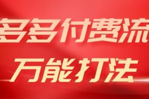 2024多多付费流万能打法、强付费起爆、流量逻辑、高转化、高投产