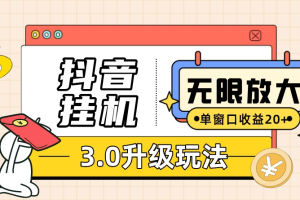 抖音挂机3.0玩法   单窗20-50可放大  支持电脑版本和模拟器（附无限注…