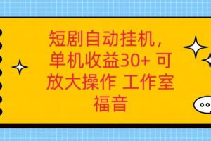 红果短剧自动挂机，单机日收益30+，可矩阵操作，附带（破解软件）+养机全流程