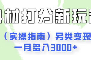 身材颜值打分新玩法（实操指南）另类变现一月多入3000+