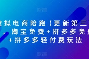 虚拟电商陪跑(更新第三期)，淘宝免费+拼多多免费+拼多多轻付费玩法