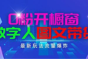 抖音最新项目，0粉开橱窗，数字人图文带货，流量爆炸，简单操作，日入1000