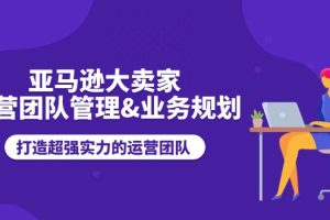 亚马逊大卖家运营团队管理&业务规划，打造超强实力的运营团队