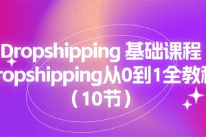 Dropshipping基础课程，Dropshipping从0到1全教程（10节）