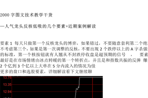 【只做龙头】 技术教学干货—人气龙头反核低吸的几个要素+近期案例解读…