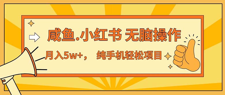 2024最赚钱的项目，咸鱼，小红书无脑操作，每单利润500+，轻松月入5万+…